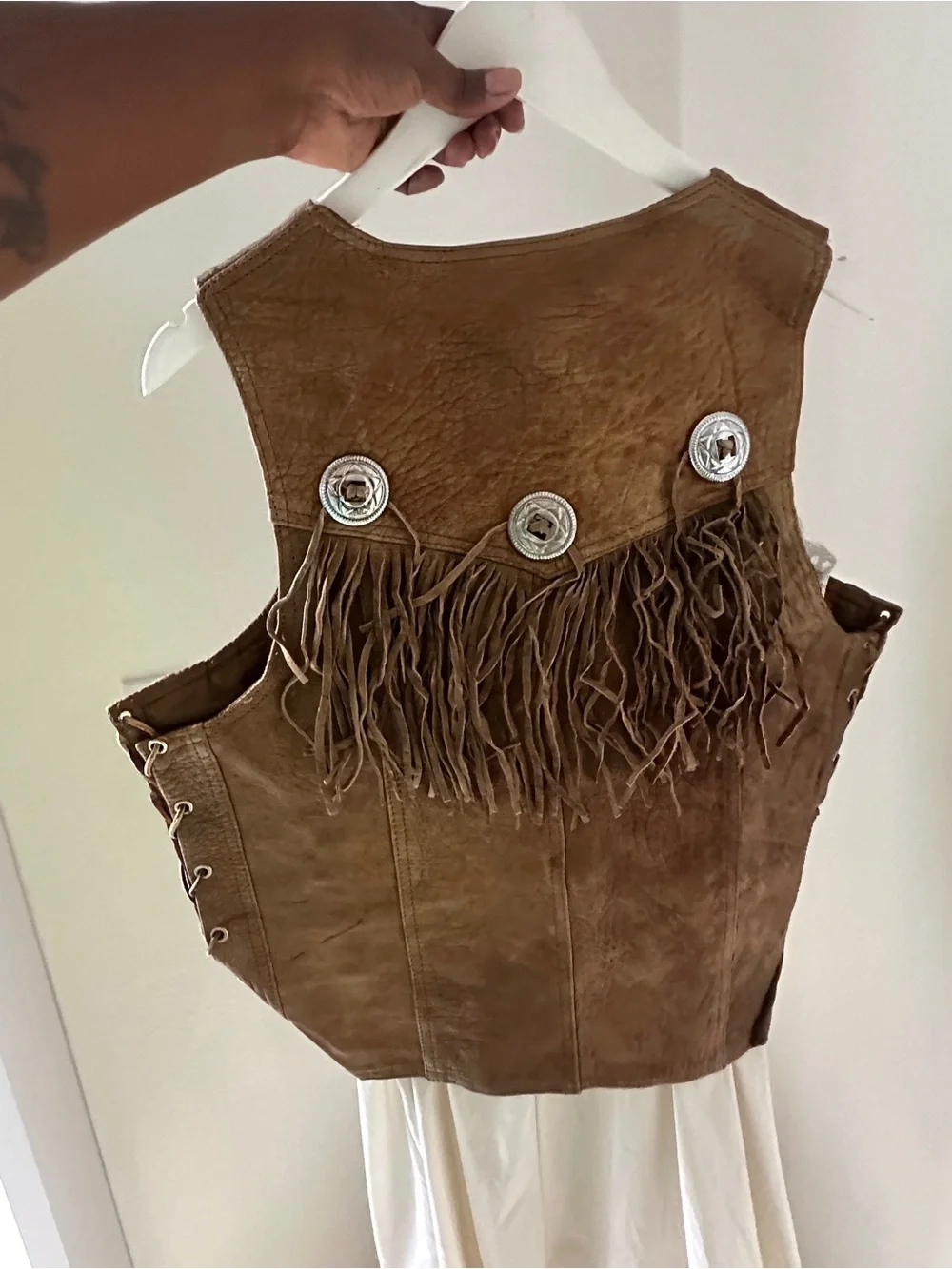 Leather Club Genuine Leather Brown Suede Vest